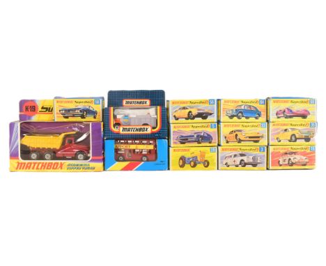 Diecast - collection of vintage Matchbox diecast models to include; K-19 Six Wheeled Sand Tipping Truck, Superfast No. 68 Por