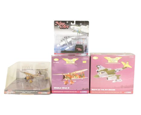 Diecast - a collection of x4 Corgi aviation diecast model planes comprising Aviation Archive World War II and Birth of the Je