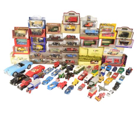 Diecast - a collection of assorted diecast model cars of various scales and makers to include 1/ scal Brumm, Corgi, Lledo, Ma