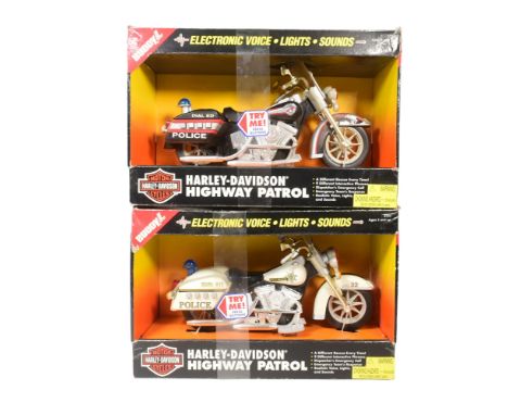 Harley Davidson - x2 vintage 1990s Harley Davidson licenced electronic Highway Patrol Motorcycles. Models appearing unused, s