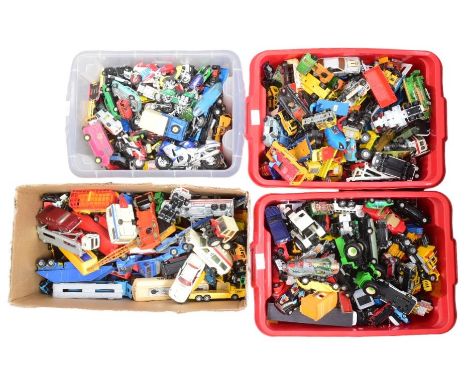Diecast - a large collection of assorted vintage diecast model cars of various scales and makers to include; Dinky Corgi, Mat