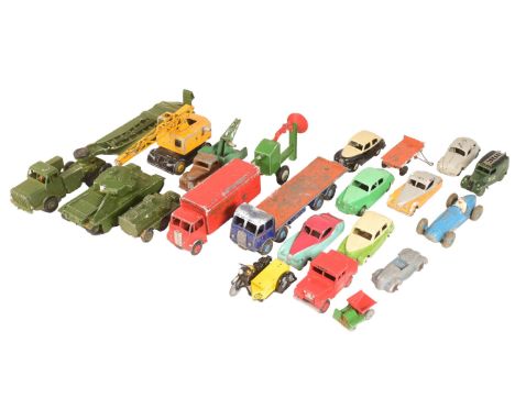 Diecast - a collection of vintage Dinky Toys diecast model cars and other vehicles to include; Talbot Lago, Foden Flatbed Tru