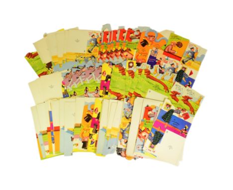A collection of vintage Raphael Tuck Birthday Christmas greeting cards. Cards appearing to largely unfolded ex shop stock exa