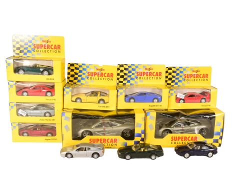 Diecast - a collection of boxed Maisto ' Super Car Collection ' diecast models to include; Bugatti EB 110, Corvette ZR1, Ferr