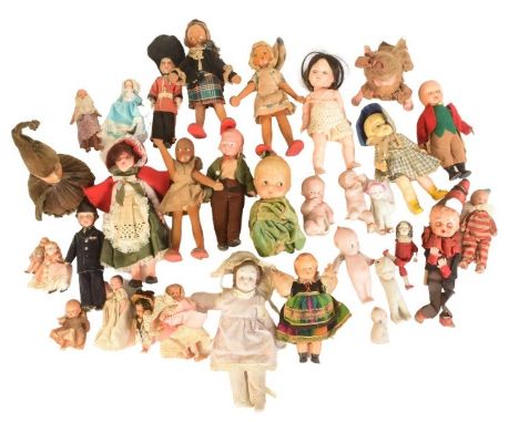 Dolls - a collection of early to mid 20th century (1910s to 1970s) miniature dolls, accessories and related items. Most with 