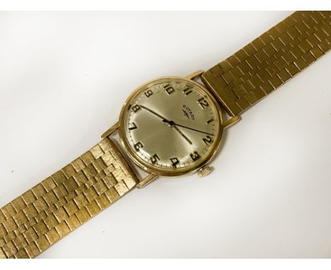 9 CARAT GOLD GENTS ROTARY WRISTWATCH IN ORIGINAL CASE