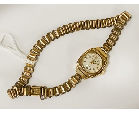 9 CARAT GOLD ROTARY COCKTAIL WATCH STRAP MARKED RG