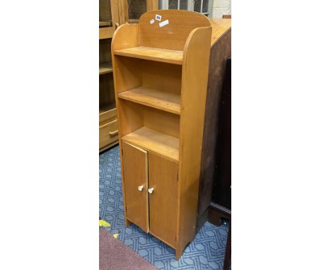 LIGHT OAK 3 SHELF TWO DOOR CABINET