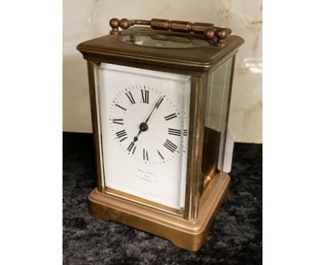 FRENCH BRASS MANTLE CLOCK JAS SHOOLBRED &amp; CO 14CMS (H) APPROX