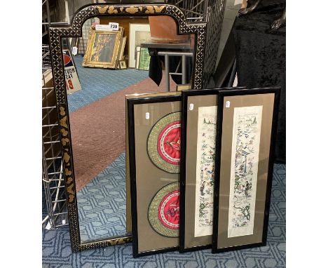 3 CHINESE PICTURES &amp; MIRROR