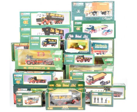 Twenty-six Corgi Classics Eddie Stobart diecast model haulage vehicles to include Foden S21 'Mickey Mouse' with trailer 13601