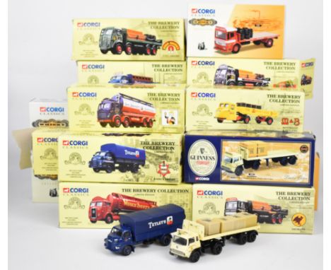 Eighteen Corgi Classic diecast model trucks and lorries comprising vehicles from The Brewery and Whisky collections to includ