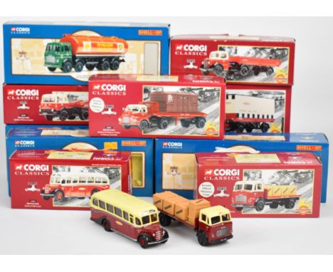 Eleven Corgi Classics diecast model haulage vehicles comprising seven British Rail related trucks and four Shell/BP tankers, 