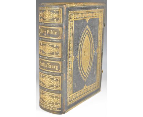 [Binding] The Illustrated National Family Bible with the Commentaries of Scott &amp; Henry containing many thousand Critical 