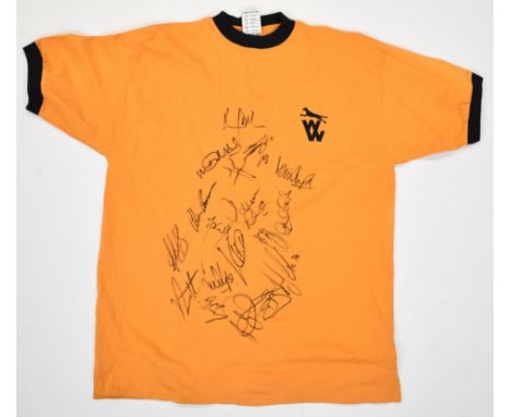Wolverhampton Wanderers multi-signed retro club shirt 2001 autographed by sixteen players