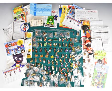Approximately one-hundred and twenty Golly enamel pin badges, together with necklace, children's t-shirt, hat, cloth patch, t