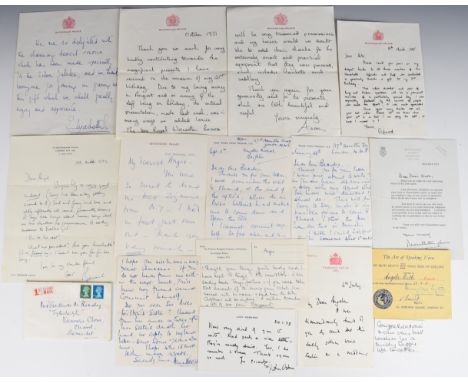 [Royalty] A group of letters to Angela Huth (novelist, journalist and author of best-seller Land Girls 1995, she formed a clo