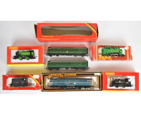 Six Hornby and Mainline 00 gauge model railway locomotives comprising Southern 0-4-0 R2439, BR 0-4-0 Collectors Club R2960, B