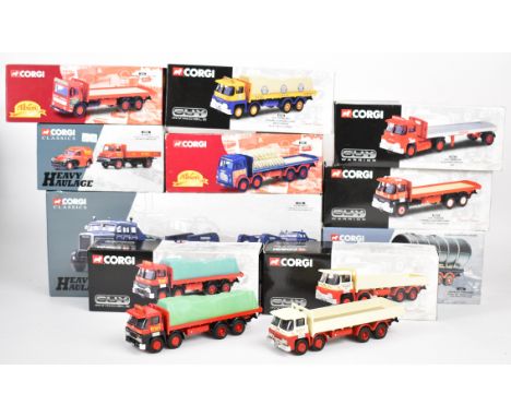 Ten Corgi diecast model trucks and lorries comprising vehicles from the Heavy Haulage, Guy Invincible and Albion lines to inc