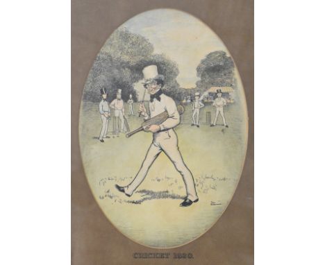 Johnnie Walker Scotch Whisky pub advertising picture featuring Fishing 1820, Cricket 1820 and Golfing 1820 by Tom Browne with