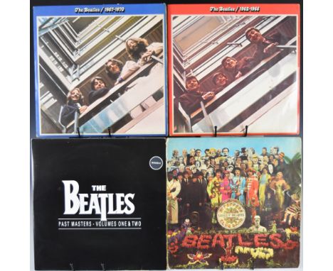 Five Beatles LPs comprising Past Masters Volumes One and Two (BPM 1), Sgt Pepper's Lonely Hearts Club Band&nbsp;UK first pres