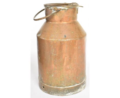 19th/20thC copper covered milk churn, H54cm