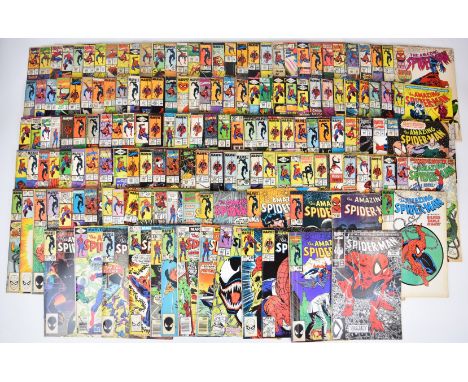 One hundred and sixty mostly Bronze and Copper Age 'The Amazing Spider-Man' comics by Marvel, to include early black suit iss