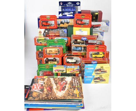 A collection of mostly Corgi diecast model cars, trucks and vans to include vehicles from Building Britain, London Brick, Cam