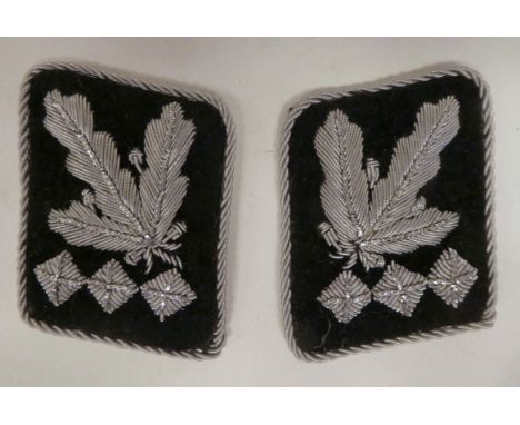 Two German SS Generals collar patches&nbsp; boxed (Please Note: this lot is subject to the statement made in the Auctioneers 