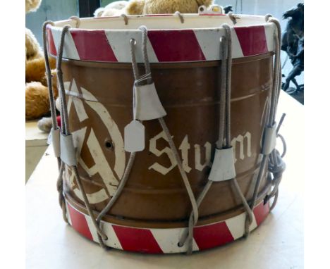 A mid 20thC German marching band drum&nbsp; 15"dia