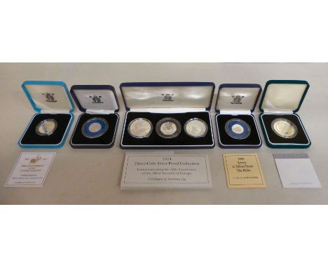 Silver proof collector's coins: to include a 1992 Jersey £1