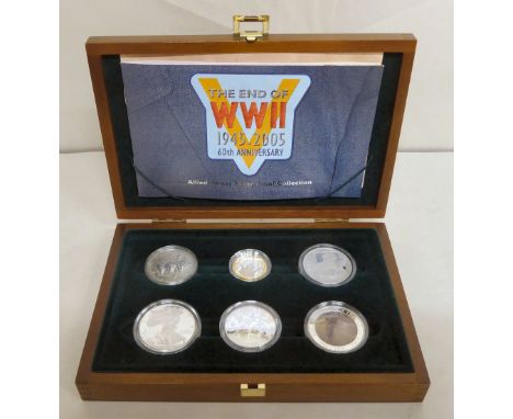 A silver proof coin set The End of World War II 1945-2005 60th Anniversary