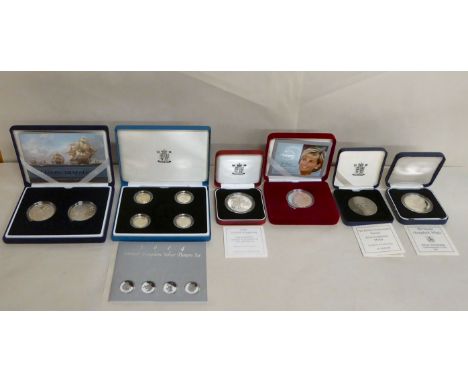 Silver proof collector's coins: to include a 2005 Nelson Trafalgar two crown set