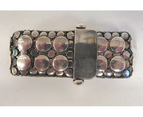 A silver coloured metal flexible mesh style bracelet&nbsp; stamped 925