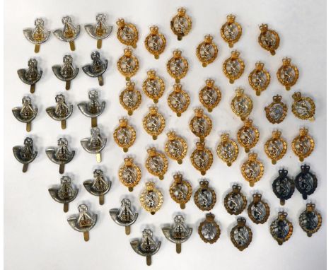 Approximately fifty British military cap badges: to include Light Infantry; and Womens Royal Army Corp (Please Note: this lot