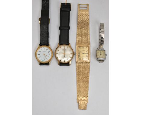 FOUR WRISTWATCHES, to include a manual wind 'Montine' watch, round silver dial, baton markers, black and white enamel hands, 