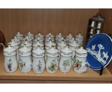 A SET OF FLOWER FAIRIES SPICE JARS AND OTHER CERAMICS, comprising twenty five Flower Fairies spice jars, each illustrated wit