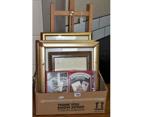 A BOX FRAMED PICTURES, TABLE TOP EASEL, ETC, including an unused Windsor &amp; Newton Winton Oil Painting Set B, S. Bathgate,