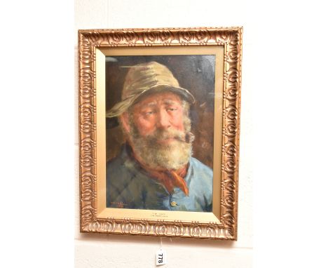 DAVID W. HADDON (ACTIVE CIRCA 1884-1914) 'THE MATE', a head and shoulders portrait of a sailor smoking a pipe, signed and dat