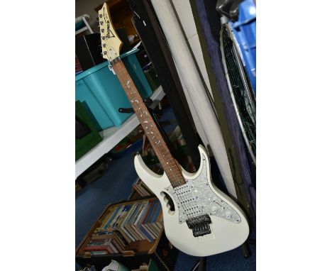 AN IBANEZ JEM J STEVE VAI MODEL ELECTRIC GUITAR with Serial No S05050420, Maple Neck, Mother of Pearl foliate inlays to finge