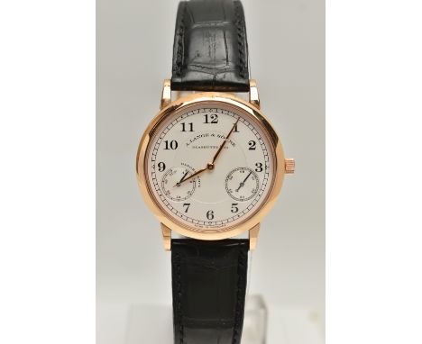 A BOXED YELLOW METAL A.LANGE &amp; SÖHNE POWER RESERVE 1815 UP AND DOWN MANUAL WIND WRISTWATCH, reference: 221.021, Arganté /