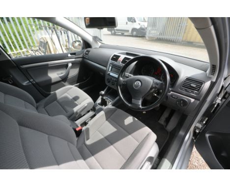 A VOLKSWAGON GOLF 1.6 FSI MATCH 5 DOOR HATCHBACK CAR, BD08 VKM, in silver, manual gearbox, 1598cc petrol engine, unwarranted 
