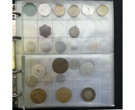 Tokens and miscellanea, including George III 1811 one shilling sixpence bank token, 'The Good Old Days' gaming tokens, 'Rose 