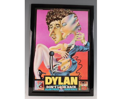 Bob Dylan, Don't Look Back, 1967 original film poster, artwork by Alan Aldridge / Harry Willock, 75 x 50cm framed and glazed.