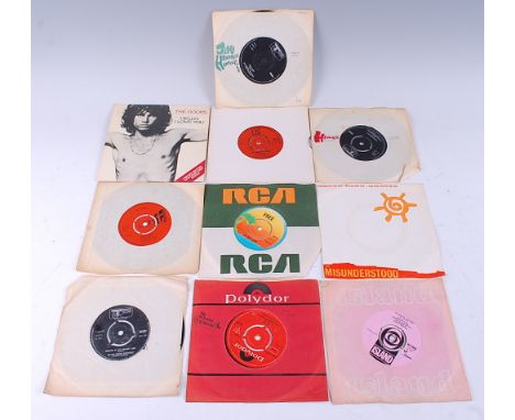 A collection of ten 7" vinyl records to include The Jimi Hendrix Experience - Burning of the Midnight Lamp Track Records 6040