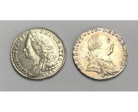 George II 1746 LIMA and George III 1787 Sixpence.