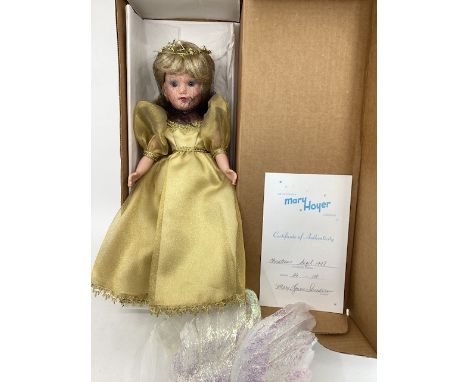 Mary Hoyer Vintage doll- &nbsp;toy ; Boxed unused. A special Christmas golden angel doll 1998, ( short 100 production) with g