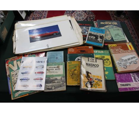 Collection of assorted mainly vehicle related publications to include Ford, Triumph, Hillman, Lambretta and others to also in