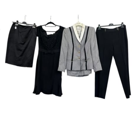 Late 20th century womenswear to include a Margaretha Ley for Escada jacket in a lightwieght wool gaberdine with gold tone but