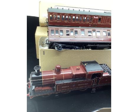 Vintage O gauge D&amp;S Models finely scratchbuilt North Stafford Loco and NSR Horse box wagon &amp;NSR brake Third from Crow